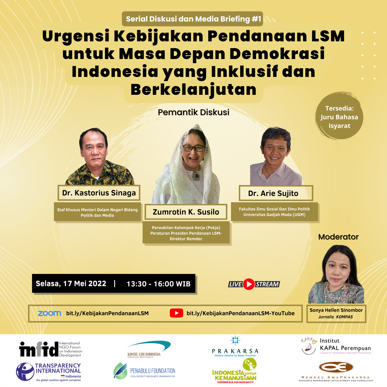 Diskusi Urgensi Kebijakan Pendanaan LSM untuk Demokrasi Indonesia yang Inklusif dan Berkelanjutan